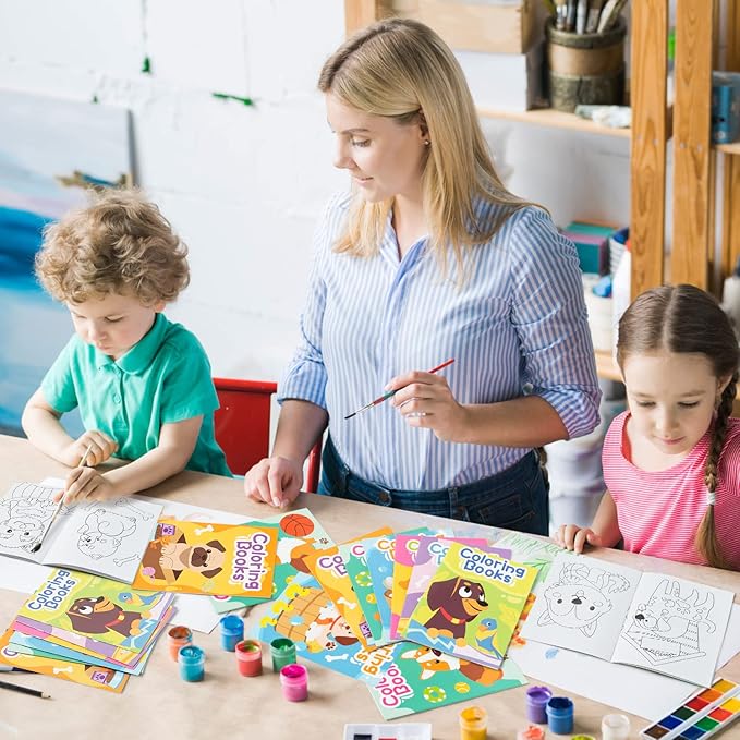 24PCS Puppy Theme Coloring Books Bulk for Kids Animal DIY Art Drawing Book with Corgi Doggy Patterns for Dog Birthday Party Favors Goodie Bag Filler School Classroom Rewards Prizes Supplies