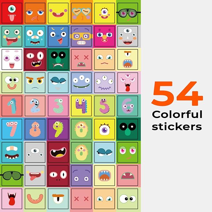 Magnetic Blocks for Kids Ages 4-8, 56 Magnetic Building Cubes & 54 Educational Stickers, STEM Magnet Cube Toy for Boys & Girls. Magnetic Cubes for Learning & Creative Play - Birthday