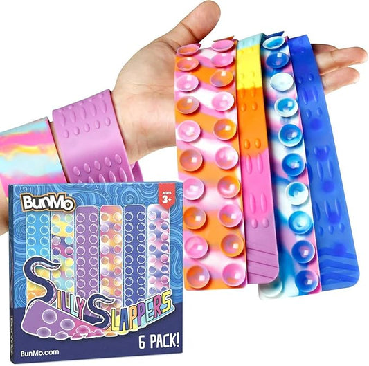 BUNMO Stretchy Strings - Sensory Toys for Toddlers - Stimulating & Addictive Sensory Toys for Kids - Fidget Toy - Hours of Fun for Kids - Non-Mouthable Toy 3+ - Suction 6 Pack