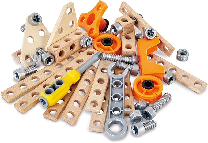 Hape Junior Inventor Experiment Starter Kit | 42 Piece Construction Building Toys, STEAM Science Kit for Kids 4 Years and Up