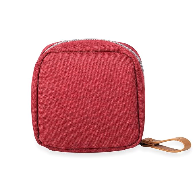 Hekyip Mini Cosmetic Bag, Travel Makeup Pouch, Portable Waterproof Cosmetic Pouch for Ladies Women, Mini (Mini Red)