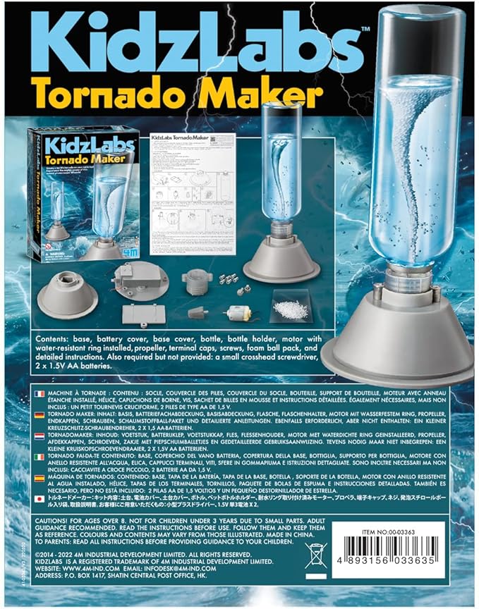 4M Tornado Maker Science Kit, STEM Powered Kids, For Boys & Girls Ages 8+