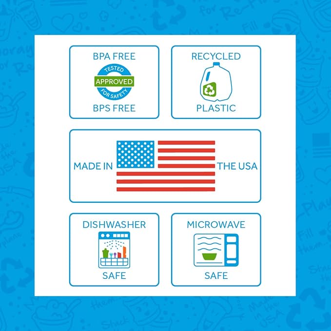 Re-Play Made in USA Toddler Forks and Spoons, Pack of 8 With Carrying Case - 4 Kids Forks with Rounded Tips and 4 Deep Scoop Toddler Spoons - 0.2" Thick Toddler Utensils with Case, Valentine