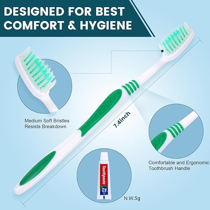 200 PCS Individually Wrapped Toothbrushes with Toothpaste Bulk, Disposable Toothbrushes Bulk, Bulk Toothpaste, Travel Toothpaste Bulk, Ergonomics Handle, Soft Bristle,Perfect for Travel,Hotel,Donation
