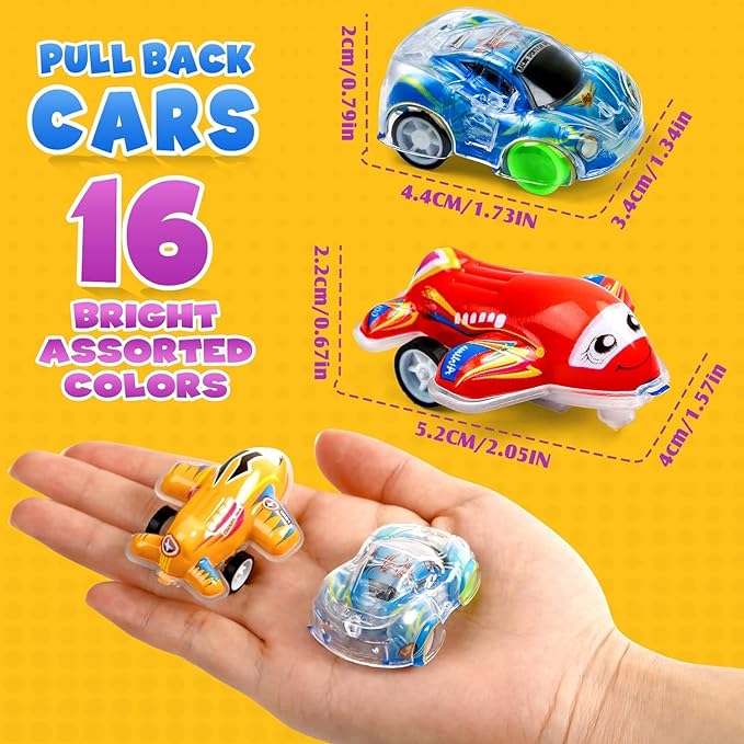 Buauty 100 Pcs Toy Cars Mini Pull Back Cars, Party Favors for Kids, Small Racing Car Carnival Prizes Classroom Rewards, Pinata Stocking Goodie Bag Stuffers Birthday Toys for Girls Boys Toddler