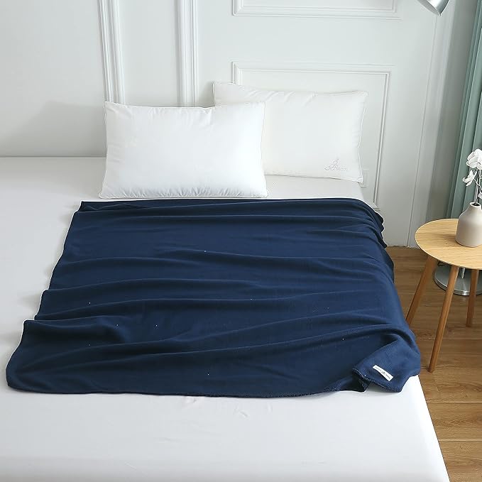 Special SG Glory Fleece Throw Blankets Bulk Fleece Blankets Solid Wholesale Lightweight Warm Soft for Pet Bed Sofa Couch Office Wedding Gifts Travel Seasons (Navy, Pack of 6-50x60 Inches)