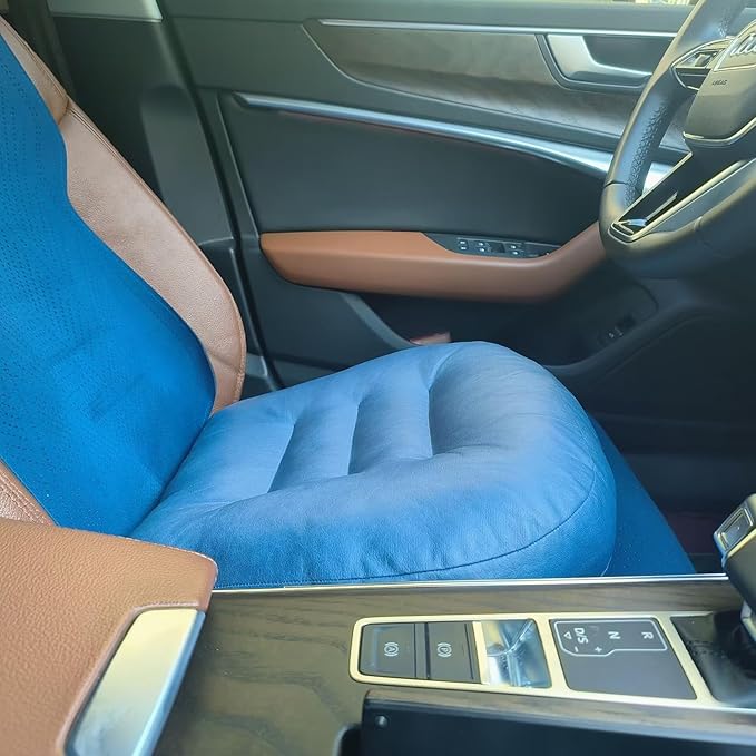 Adult Booster Seat for Car/Portable Booster Seat for Driver/Breathable Non-Slip Seat Cushions with Practical Handle for The Car, Office, Wheelchair, Broader Vision, 17.7"x15.7"x4.7"（Blue）