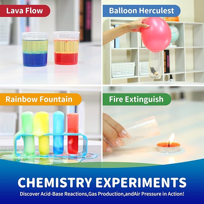 BATURU 270+ Science Experiments Kit for Kids Age 5-12, STEM Science Kit with Volcano, Crystal Growing & Gem Dig, Easter Basket Stuffers & Birthday Gifts, Homeschool Learning Toy