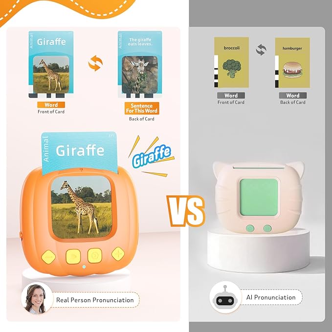 MEETION Talking Flash Cards for Toddler, Autism Sensory Toys for Autistic Children, Learning Educational Montessori Toys, Speech Therapy Toys, 203 Sight Words for Boys Girls Age 2-6 Years Kids Gifts