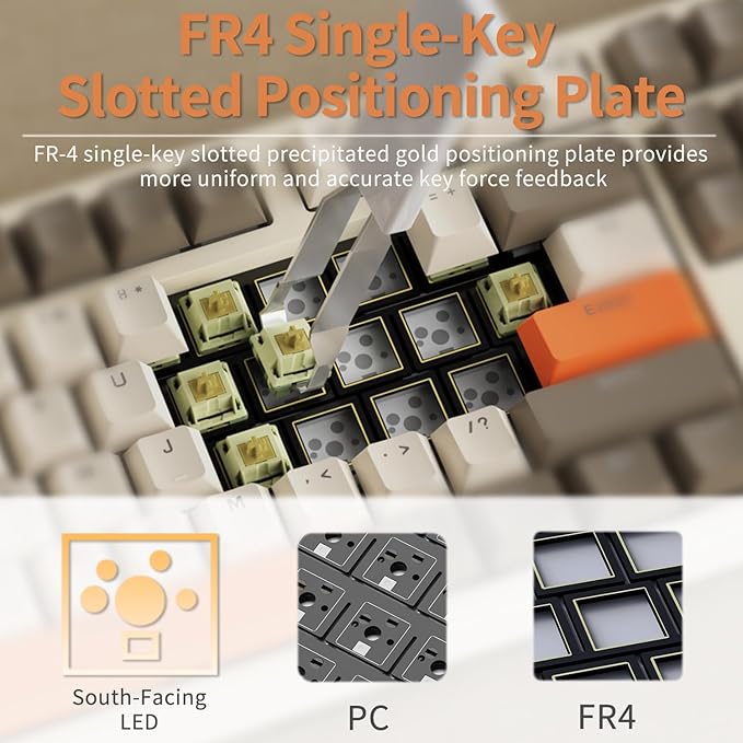 NACODEX AK35I V3 104 Keys RGB Gasket Mount Mechanical Keyboard | Amazing 8000mAh Bluetooth /2.4G /Wired PC Gaming Custom Keyboard with Five Layer Pad | Knob Control | Cherry Profile PBT Keycaps