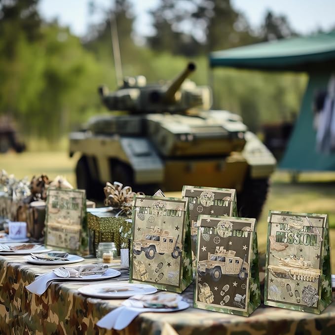camouflage Party Favor Bags Army Goodie Bags Army Party Favors for Kids camo Birthday Party Supplies