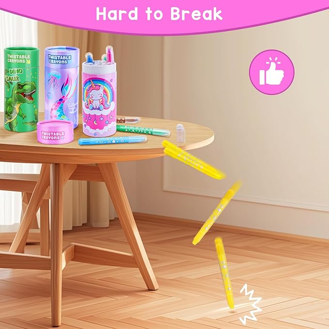 DreamCandy Twist Crayons for Toddlers,12 Colors Non Toxic Washable Crayons for Kids,Art Supplies Drawing Coloring Crayon Set,Gift for Boys and Girls,Back to School,Stocking Stuffers