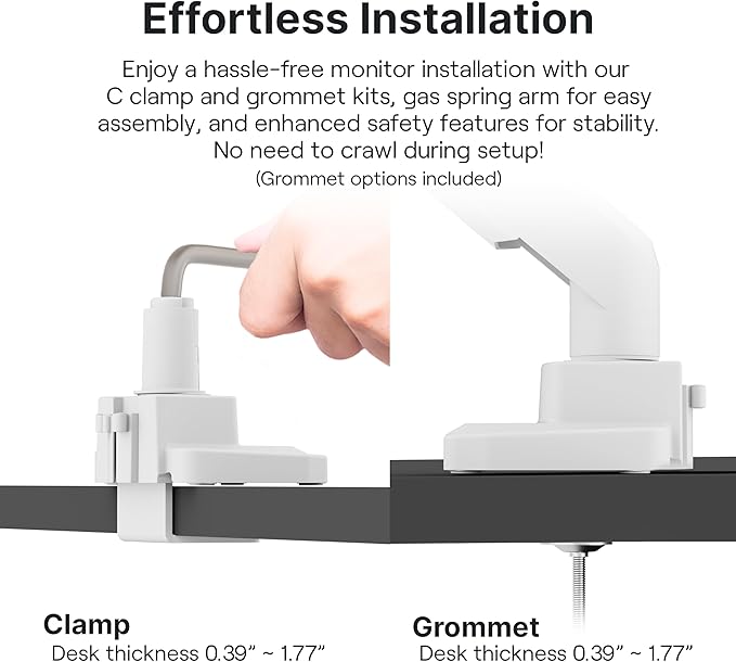 Pixio PS2D White Ultrawide Heavy-Duty Premium Dual Monitor Arm Stand Desk Mount - Fits up to 35 inches Two Monitors, Weights up to 33 lbs Each, Compatible with VESA 75x75mm 100x100mm