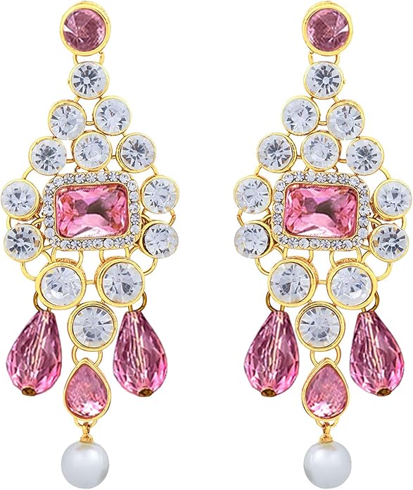 Aheli Kundan and Simulated Colored Stones Indian Ethnic Maang Tikka Necklace and Earrings Set Bollywood Festive Statement Jewelry Gift for Women