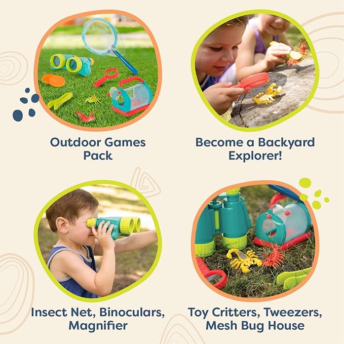 B. toys- Kids' Explorer Kit – Outdoor Toys – Insect Net, Binoculars, Magnifier – Bug Catching Set – 4 Years +