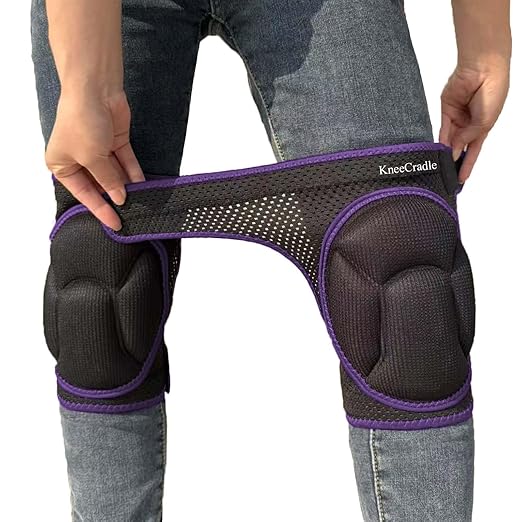 Knee Pads for Cleaning Floors for Women, Mens Knee Pads for Mechanic & Repair Work, Anti-Slip & Safety Knee Cushion for Kneeling on Hard Floor, Fit for Gardeners, Carpenters for Christmas, Purple Large