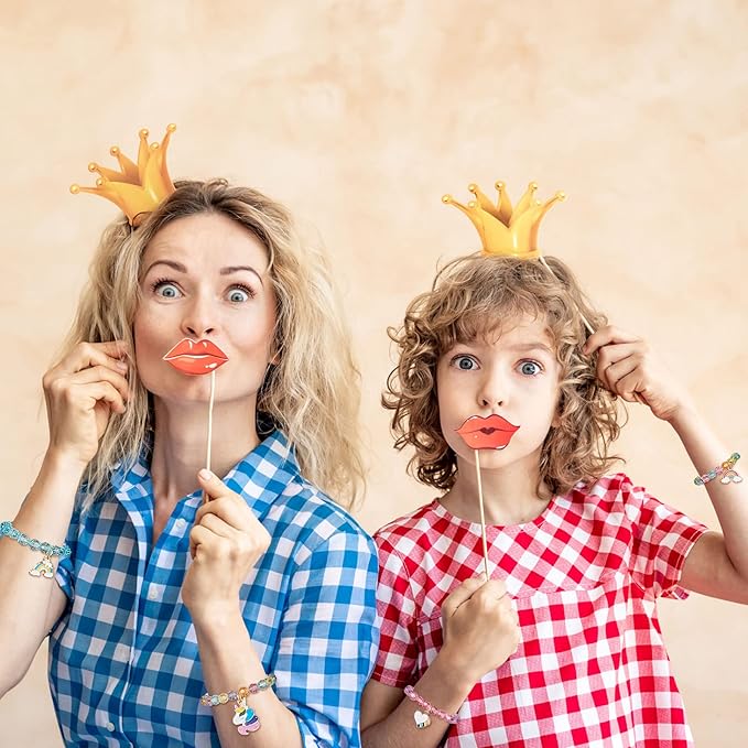 Hicarer 9 Pieces Unicorn Girls Bracelets for Toddler Little Girls Rainbow Bracelets Princess Colorful Cute Beaded Jewelry for Gift Goodie Bag Stuffers Birthday Party Favors(Crystal Style)