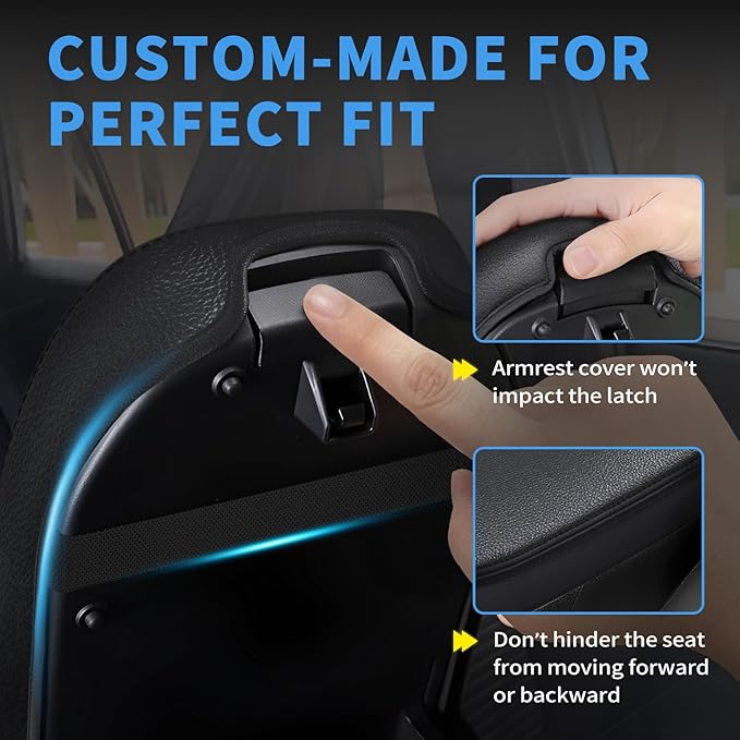 Asgohme Car Center Console Armrest Cover Compatible with Toyota RAV4 2019-2025 Accessories, Premium Leather Arm Rest Box Lid Cover, Middle Console Cover (Black)