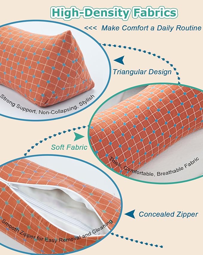 Adjustable Buckwheat Pillow for Custom Buckwheat Pillows for Sleeping, Neck and Shoulder Support for All Sleep Positions, Removable Hulls Cooling Breathable, Orange Red 6 * 15 inch
