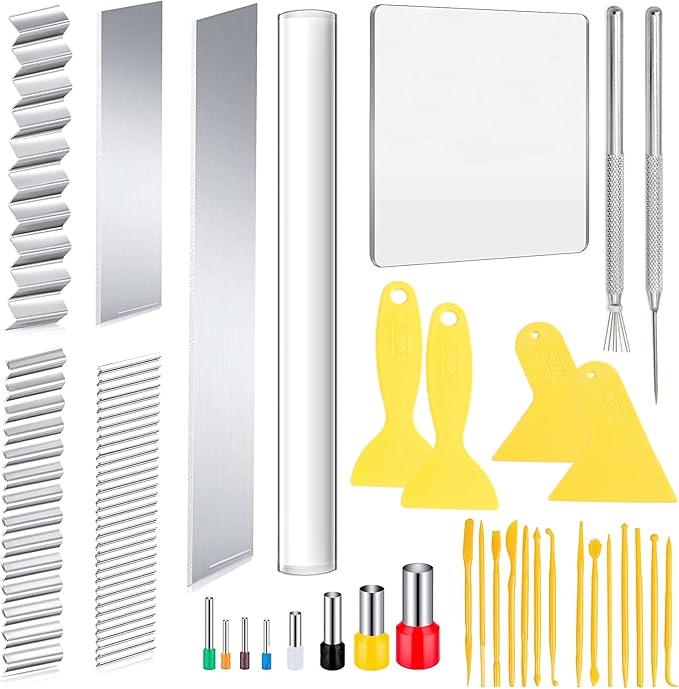 35 PCS Polymer Clay Cutters Set, Clay Roller, Clay Slicer Blade Clay Cutter Blade, Acrylic Sheet, Slicing Tools with Clay DIY Tool for Clay DIY, Sculpting Modelling