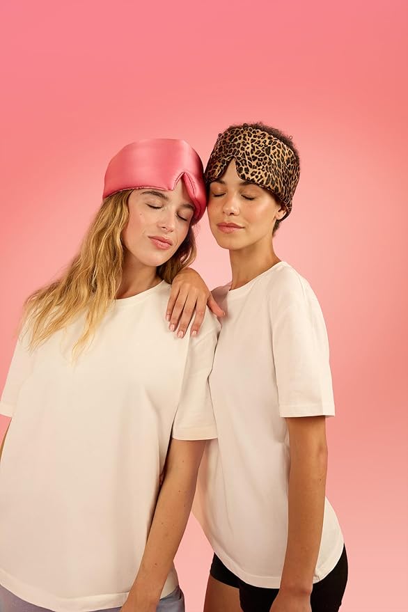 Glow People Silk Sleep Mask – 100% Mulberry Silk Eye Mask for Sleeping, Total Blackout, Cloud-Soft and Adjustable for Beauty Sleep and Travel - Rose Dust