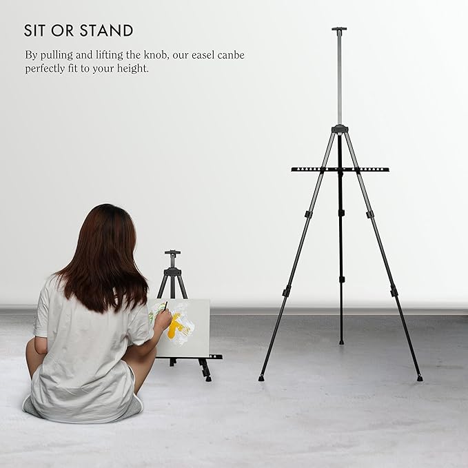 Artify 67 Inches Double Tier Easel Stand, Adjustable Height from 22-67”, 3 in 1, for Painting and Display with a Carrying Bag 4PACK