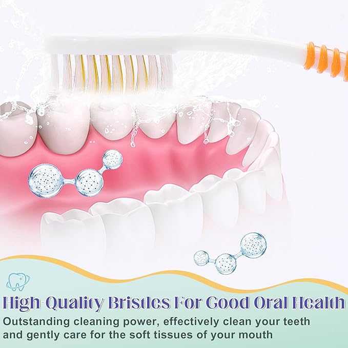 50 Pcs Toothbrush Bulk Disposable, Travel Toothbrushes Pack, Soft Bristle Individually Wrapped and Good Cleaning for Kids, Adult and The Elderly. Suitable for Hotel, Travel, Home, Donated