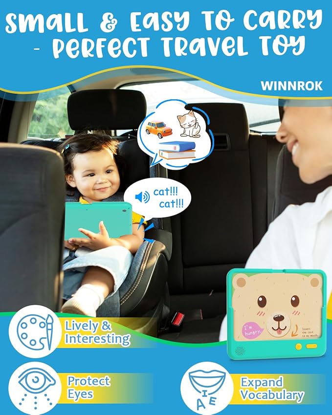 500 Words Talking Flash Cards Sound Book for Toddlers 1-3, Montessori Learning Toys for Kids 3 4 5 6 Year Old, Speech Therapy Sensory Toys for Autism Children, Christmas Birthday Gifts for Boys Girls