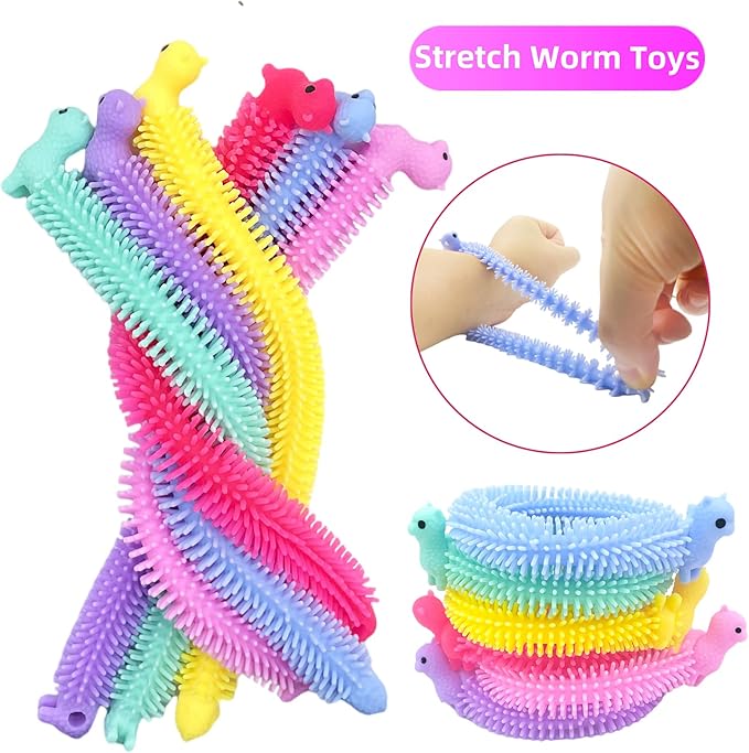 30pcs Alpaca Stretchy Fidget Toy,Stretchy String Fidgets Sensory Toys,Stretchy Strings Worm Toy for Children,Kids or Adults Relief Anxiety Relaxing Stress Party Favors Valentine Day Gifts