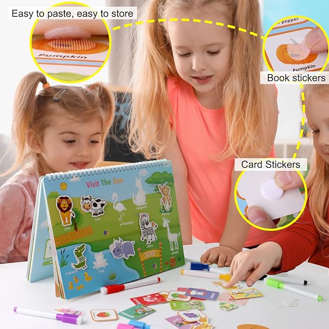 Busy Book Preschool Learning Activities Latest 30 Themed - Workbooks Activity Binders Travel Toys for Toddlers, Autism Learning Materials and Tracing Coloring Books Montessori Toys for Age 3 +