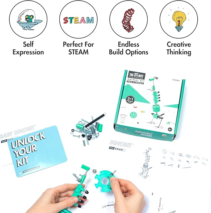 Dino Erector Set, Educational Build Your Own Robot Toy for Kids Ages 6 7 8 9+ Year Old Boys and Girls, Stem Building Toys Engineering Kit, Construction Toys Steam Gifts for Kids