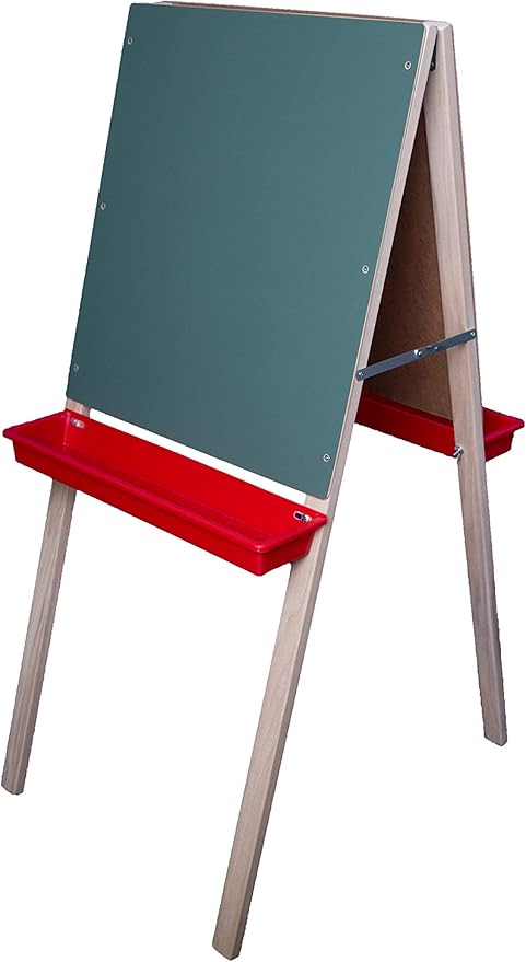 Flipside Products Child's Green Chalkboard and White Dry Erase Easel, Kids Foldable, Drawing in Classroom, Whiteboard