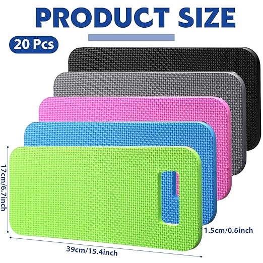 20 Pcs Garden Kneeling Pad Garden Knee Pads Thick Foam Knee Mat Waterproof Knee Cushions for Kneeling Multi Functional Kneeler for Praying, Gardening, Baby Bath, Yoga, 15.4 x 6.7 Inch (Classic Color)