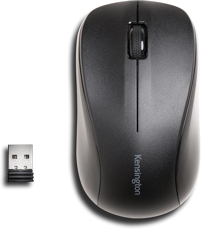 Kensington Silent Mouse-for-Life Wireless USB Mouse - Black (K72392US),1.5" x 2.4" x 4.3"