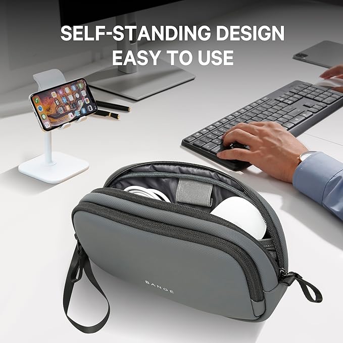 BANGE Cable Organizer Pouch，Water Resistant Tech Accessories Bag Carry Storage，Electronic Accessory Case for Charger, Cables, Power Bank, Hard Drive, Cords
