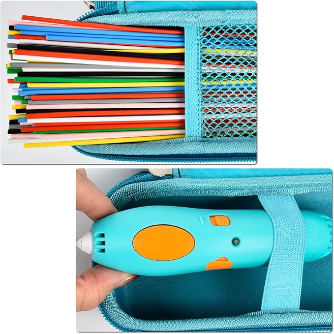 GWCASE Case Compatible with 3Doodler Start+ Essentials for 3D Pen Set for Kids, for 3D Pens Storage Organizer Carrying Holder Fit for 3D Printing Pen, Plastic Refill Blister (Box Only)-Dark green