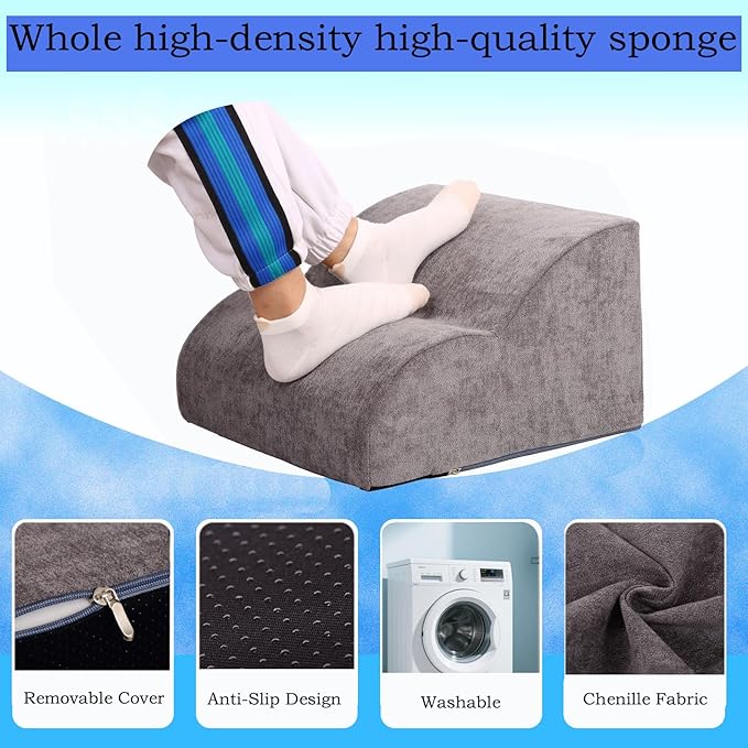 Foot Rest for Under Desk at Work.Multifunctional 3-Tier Foot Stool,with Washable Footrest.for Under Desk,Office Chair Gaming Chair & Sofa,Leg Elevation Pillow,Supports Posture (Grey)