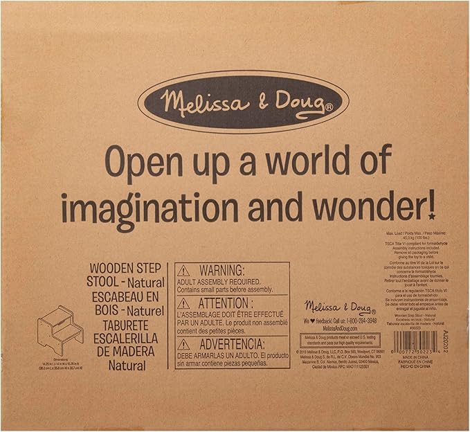 Melissa & Doug Kids Wooden Step Stool - Light Natural Finish