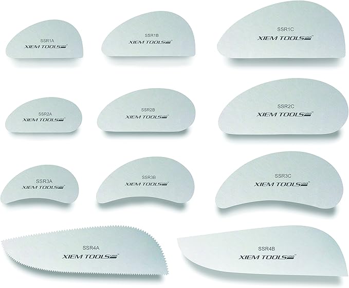 Xiem Tools Stainless Steel Clay Rib for Ceramics and Pottery (Complete Set)