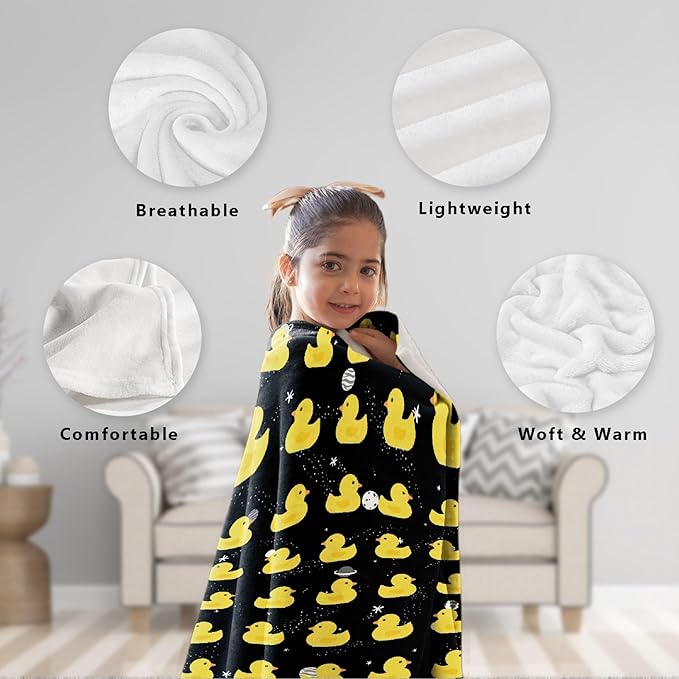 Aparajita Ruddy Duck Adult Duck Blanket Kids Funny Blanket Suitable for Bedroom Living Room Bed Sofa Crib Couch Chair Outdoor All Season Items That Yellow Duck Lovers Will Love 50"x40"for Kid