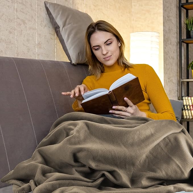 Special SG Glory Fleece Throw Blanket Set Bulk for Travel Kids Outdoor Wedding Pet (Camel, Pack of 6 50x60 Inches)