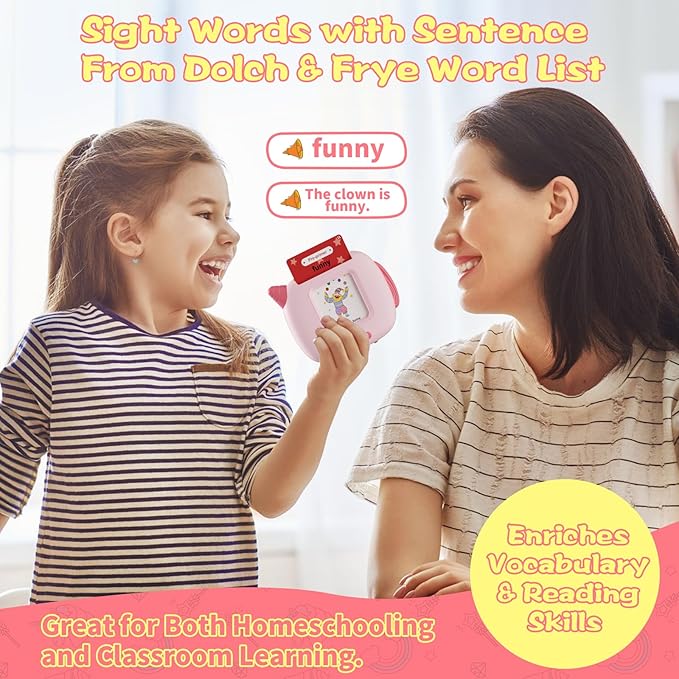 Talking Flash Cards Toddler Toys, 336 Words Speech Therapy Autism Interative Learning Toy, 220 Dolch Sight Words Pre-K to Grade 3/Feelings/Time/Songs Montessori Educational Toys Gifts for Kids Age 3-6