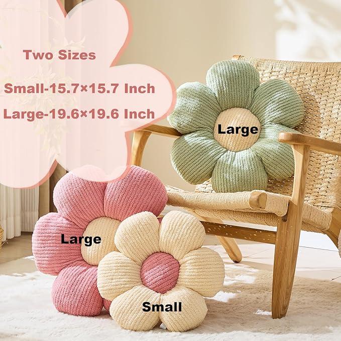 3 Pcs Flower Pillow Flowers Shaped Cushion Decorative Daisy Pillow for Bed Cute Throw Pillow Flower Floor Pillow Soft Seat Cushion 15.7"