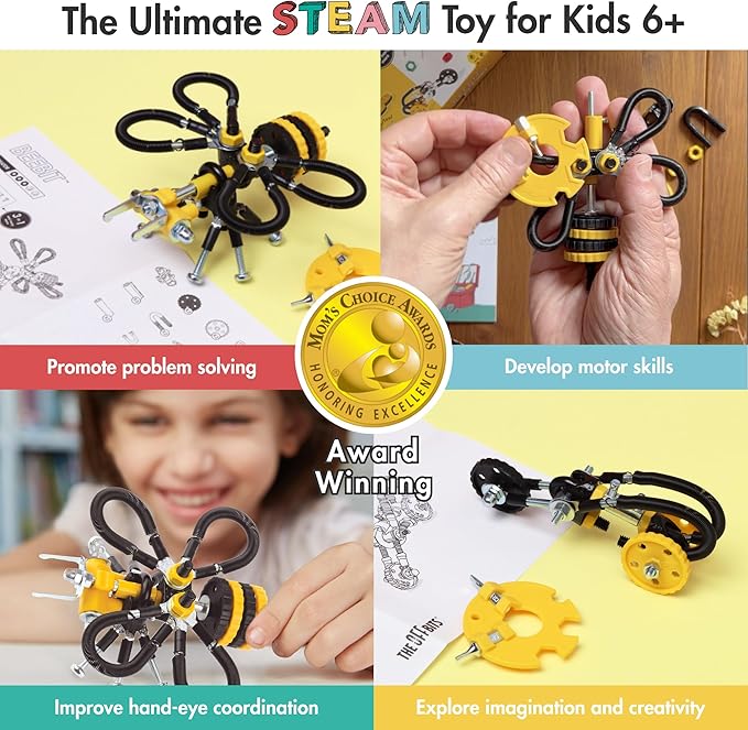 Stem Building Toys, Educational Build Your Own Robot Toy for Kids Age 6 7 8 9+ Year Old Boys and Girls, Animal Stem Toys Engineering Kit, Construction Toys Steam Gift - Bee