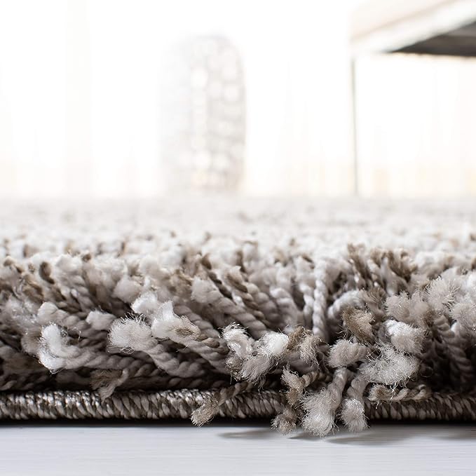 SAFAVIEH Hudson Shag Collection Area Rug - 9' x 12', Grey & Ivory, Modern Abstract Design, Non-Shedding & Easy Care, 2-inch Thick Ideal for High Traffic Areas in Living Room, Bedroom (SGH298F)