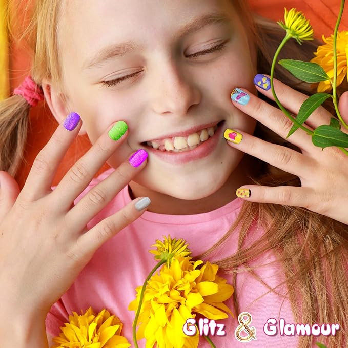 Kids Nail Polish Set for Girls, Kids Nail Art Kit for Girls Ages 7-12 Years Old - Cool Girly Stuff - Girls Gifts Ideas -6 7 8 9 10 11 12 Year