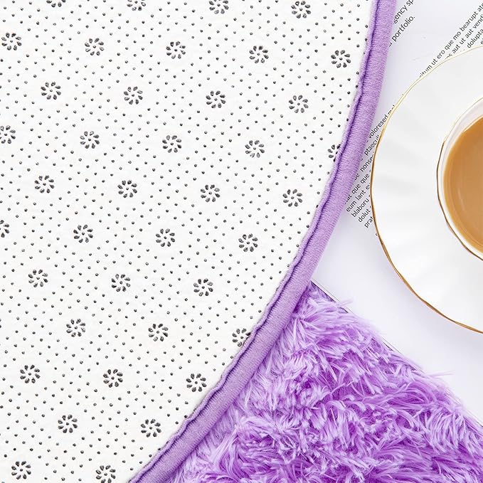 Noahas Ultra Soft Fluffy Bedroom Rugs Kids Room Carpet Modern Shaggy Area Rugs Home Decor 2.6' X 5.3', Purple