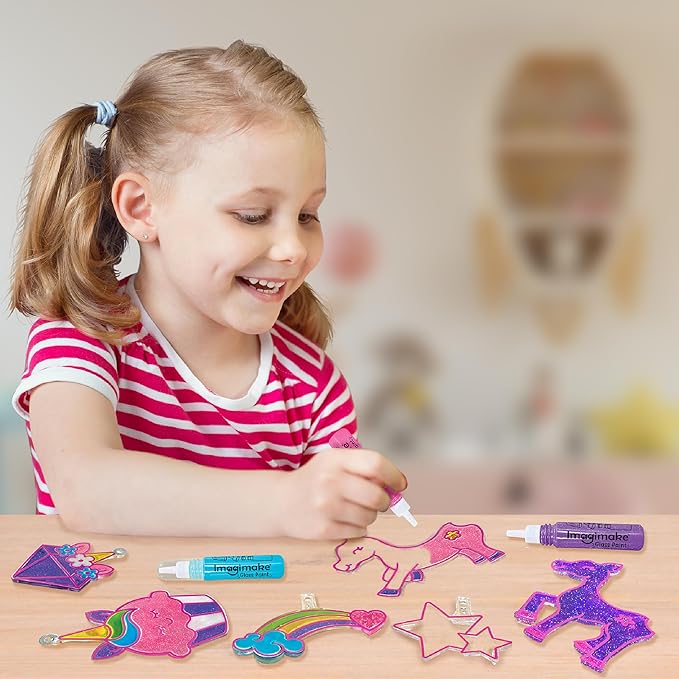 Imagimake Window Art Unicorn Toy Painting Kit | Suncatcher Art Supplies | Unicorn Toys for Girls Age 5-8 | Arts and Crafts for Kids Ages 8-12 | 6 Year Old Girl Gifts | Birthday Gifts for Girls