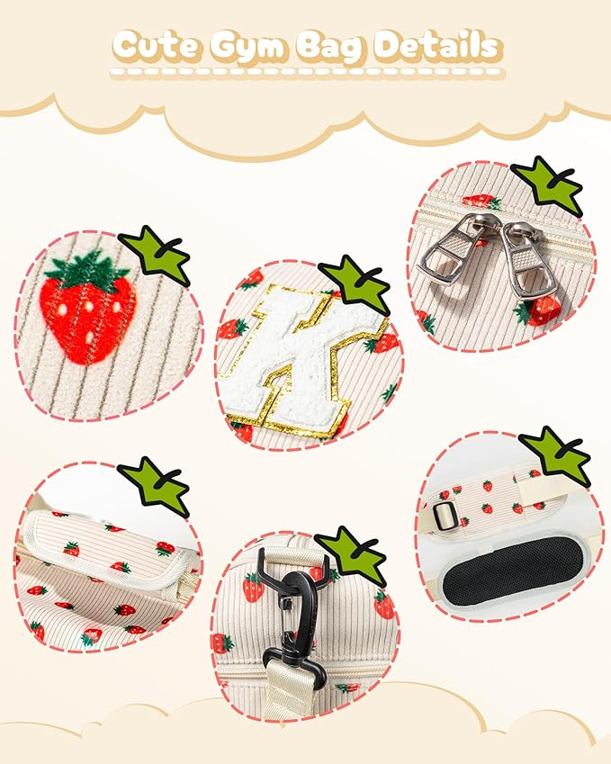 Girl's Fashion Trendy Stuff, Girls Gym Bag, Kids Personalized Weekend Duffel Bags with Shoe Compartment, Initial Travel Tote with Makeup Bag, Gift for Ballet Dance Girl (Letter V)