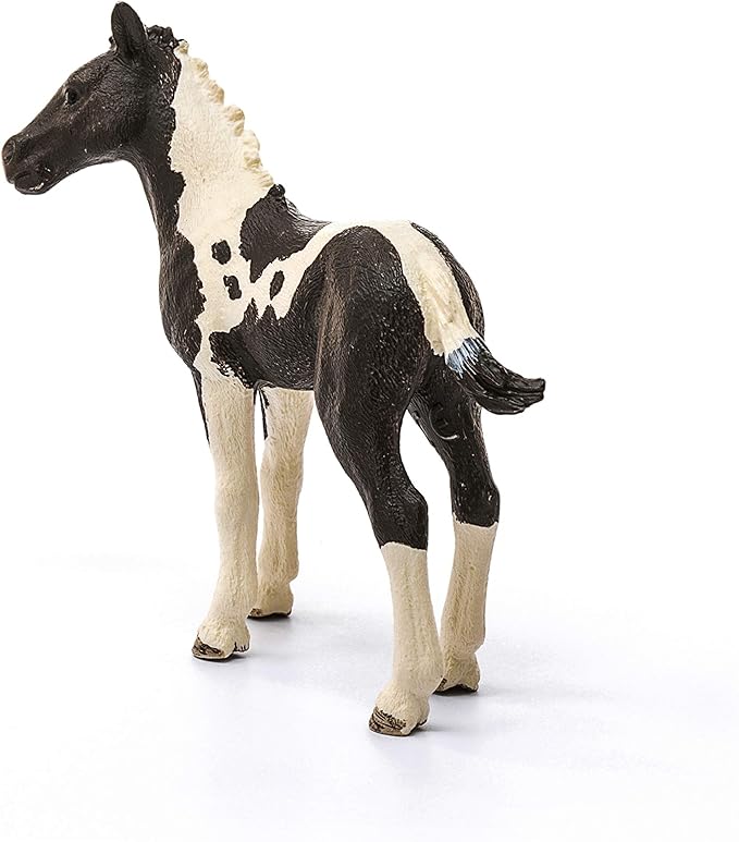 Schleich Pinto Foal Toy Figure, Realistic Spotted Horse for Kids, Farm World Collection, Ages 3+
